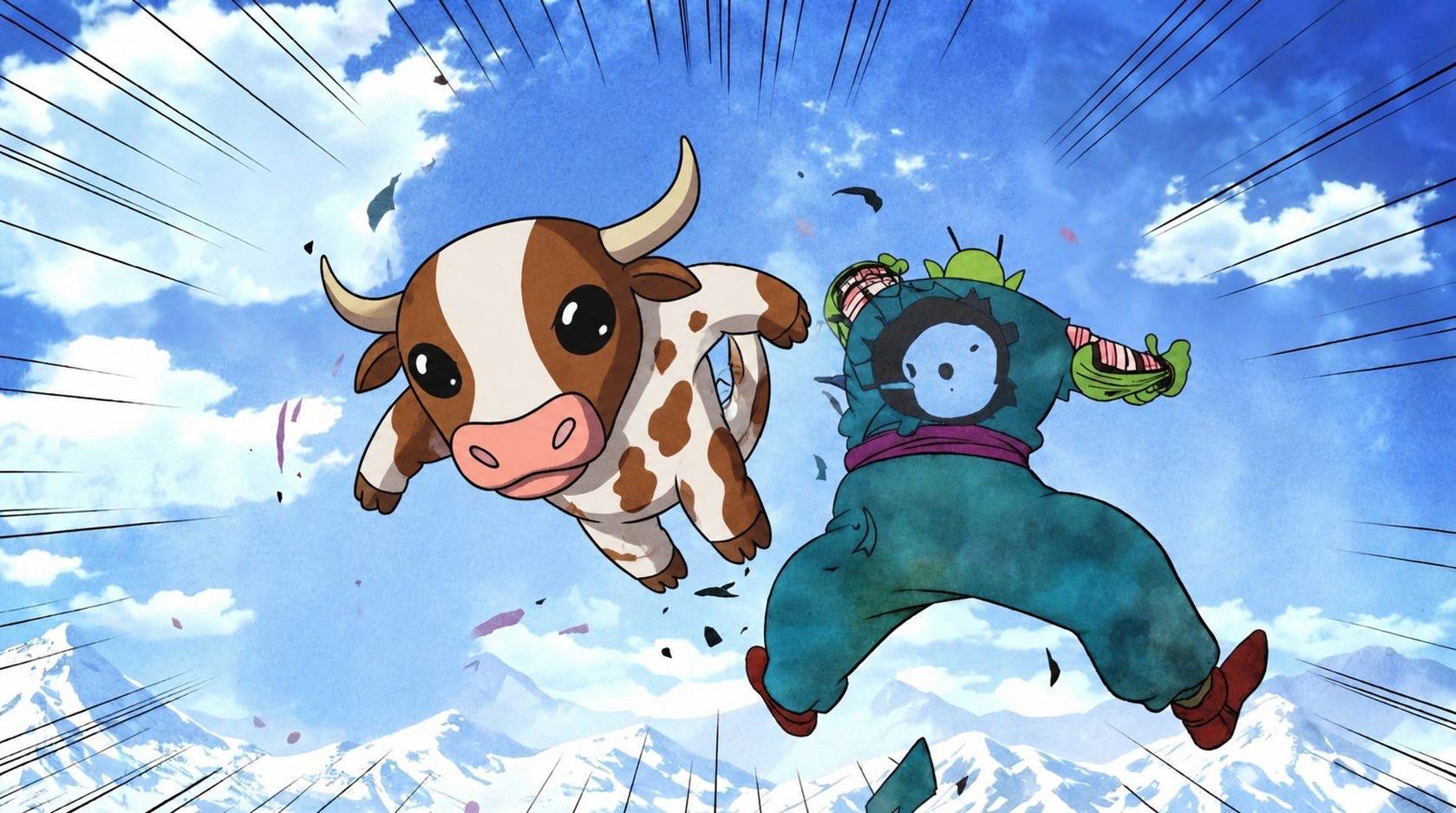 Bully flying through a bright sky.